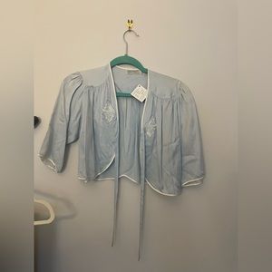 Vintage blue satin top